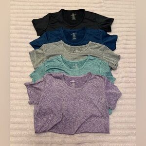 Set of 5 Women’s Short Sleeve Basic Exercise T-Shirts